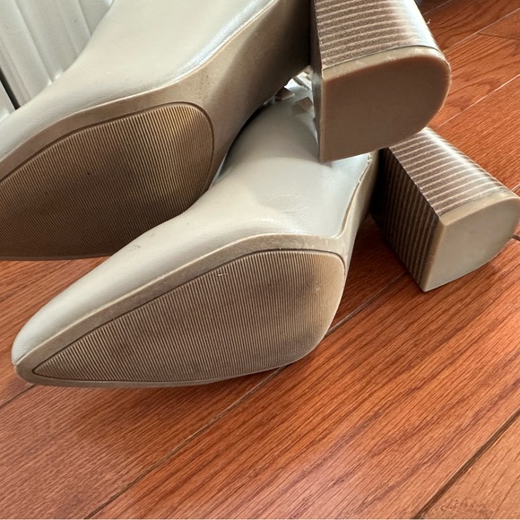 Elegant Studded Ankle Boots in Cream - Picture 8 of 8